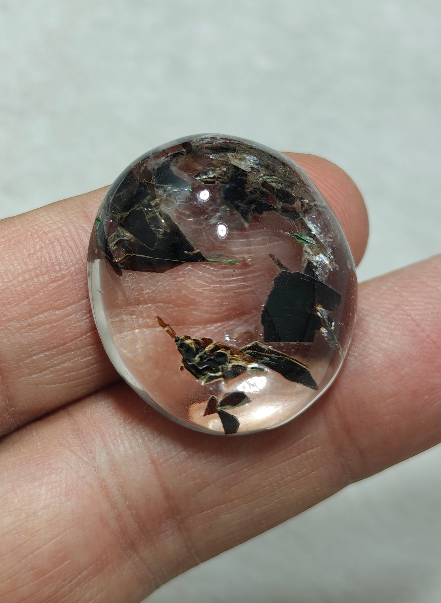 Mica included Quartz cabochon 79 carats