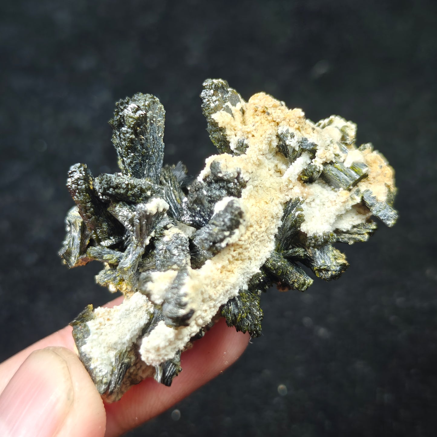 Natural epidote cluster on matrix 24 grams