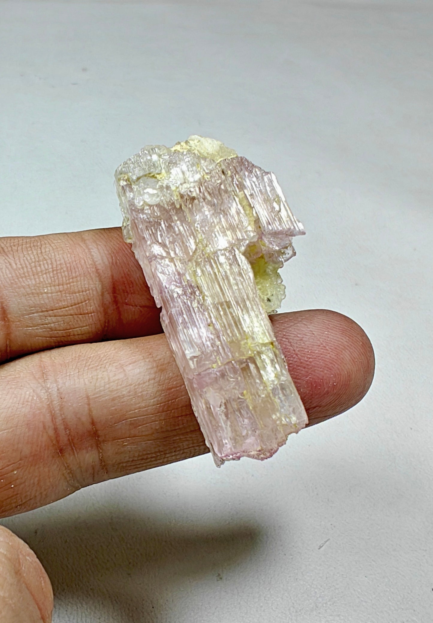 Natural etched kunzite crystal 20 grams