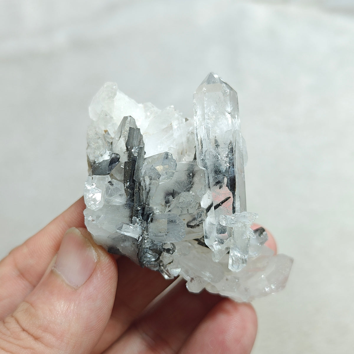 Natural brookite quartz cluster 62 grams