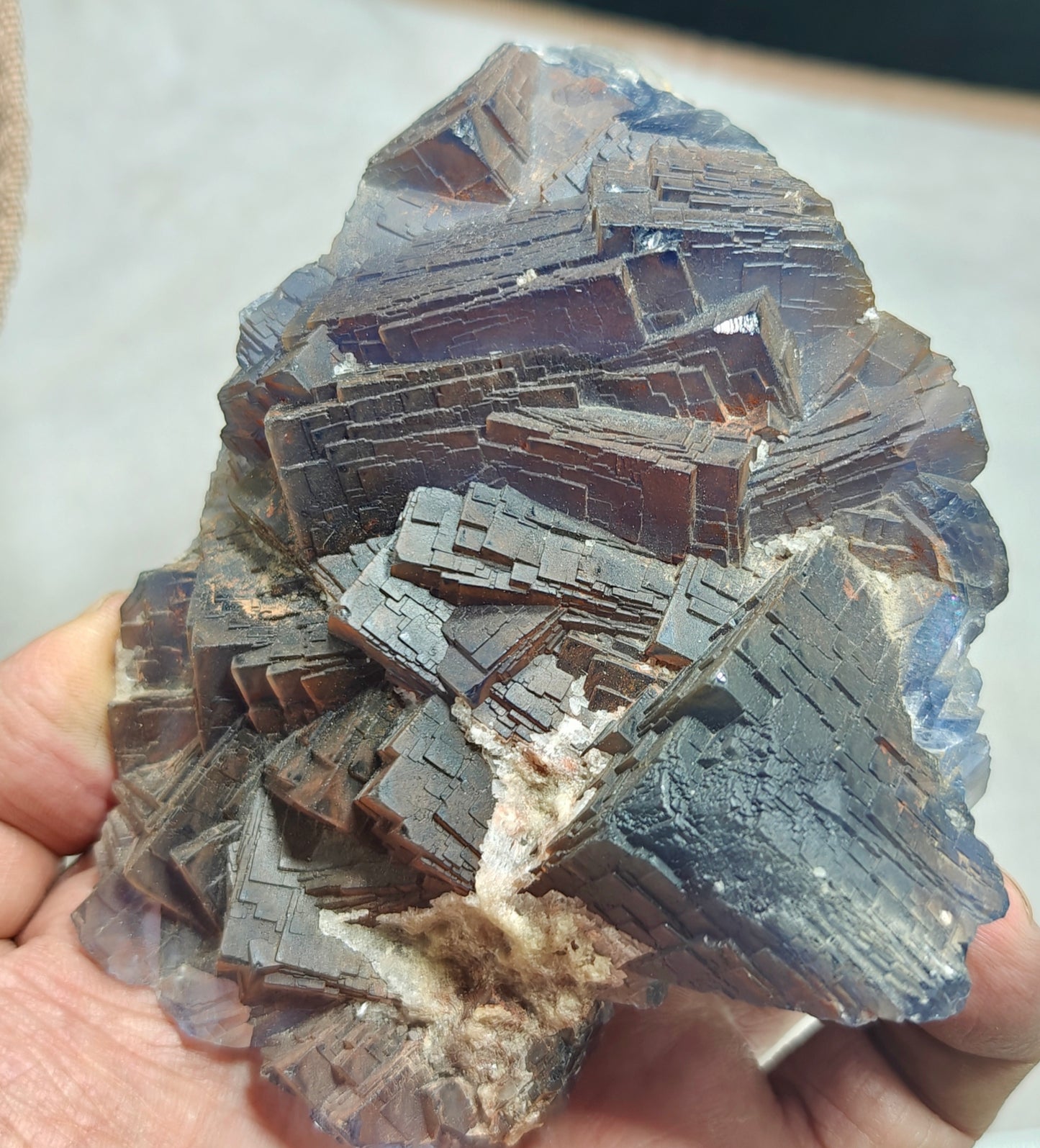 An amazing beautifully terminated  dark Purple Fluorite specimen 672 grams