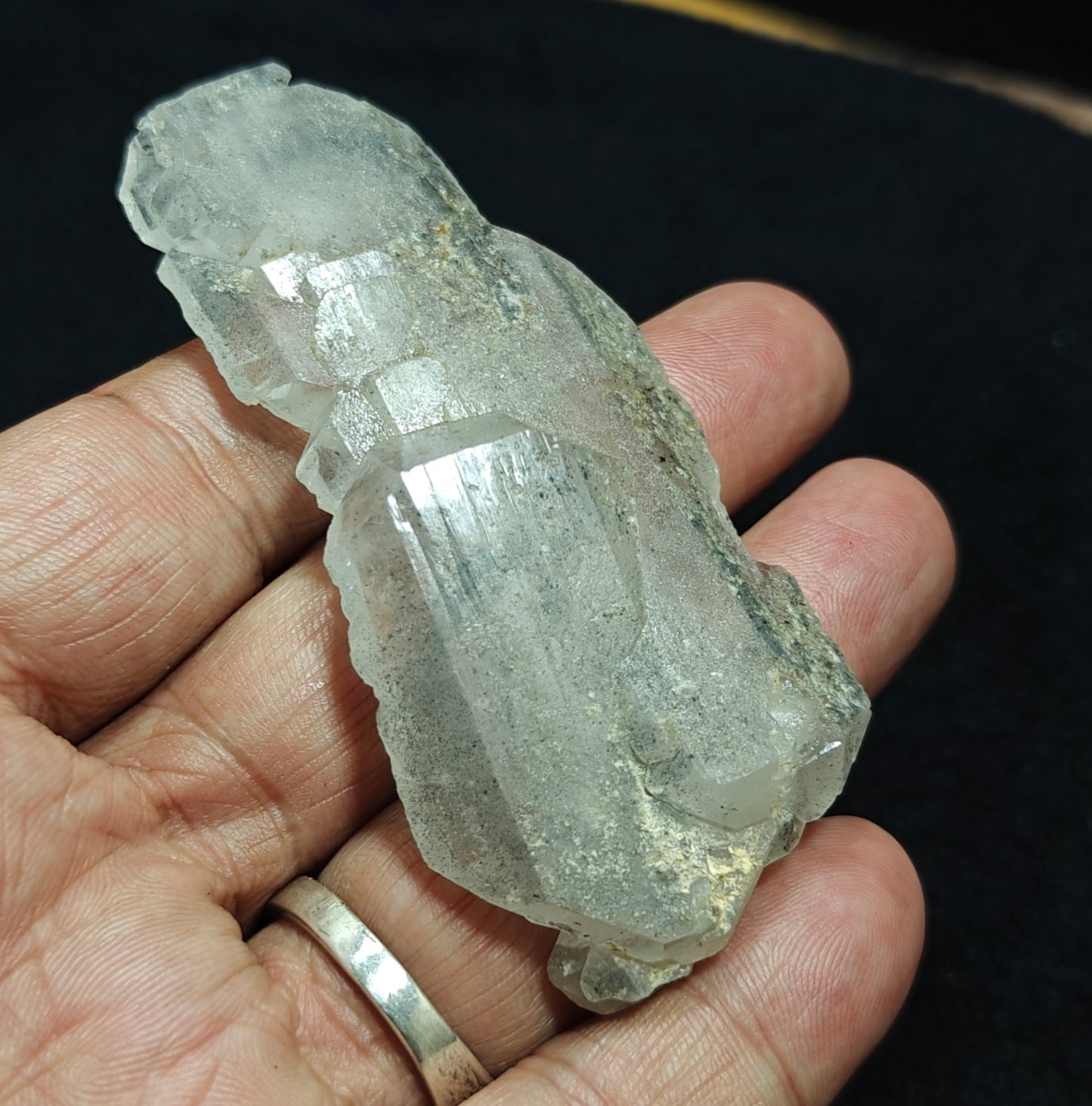 Single beautiful terminated Faden Quartz crystal specimen 60 grams