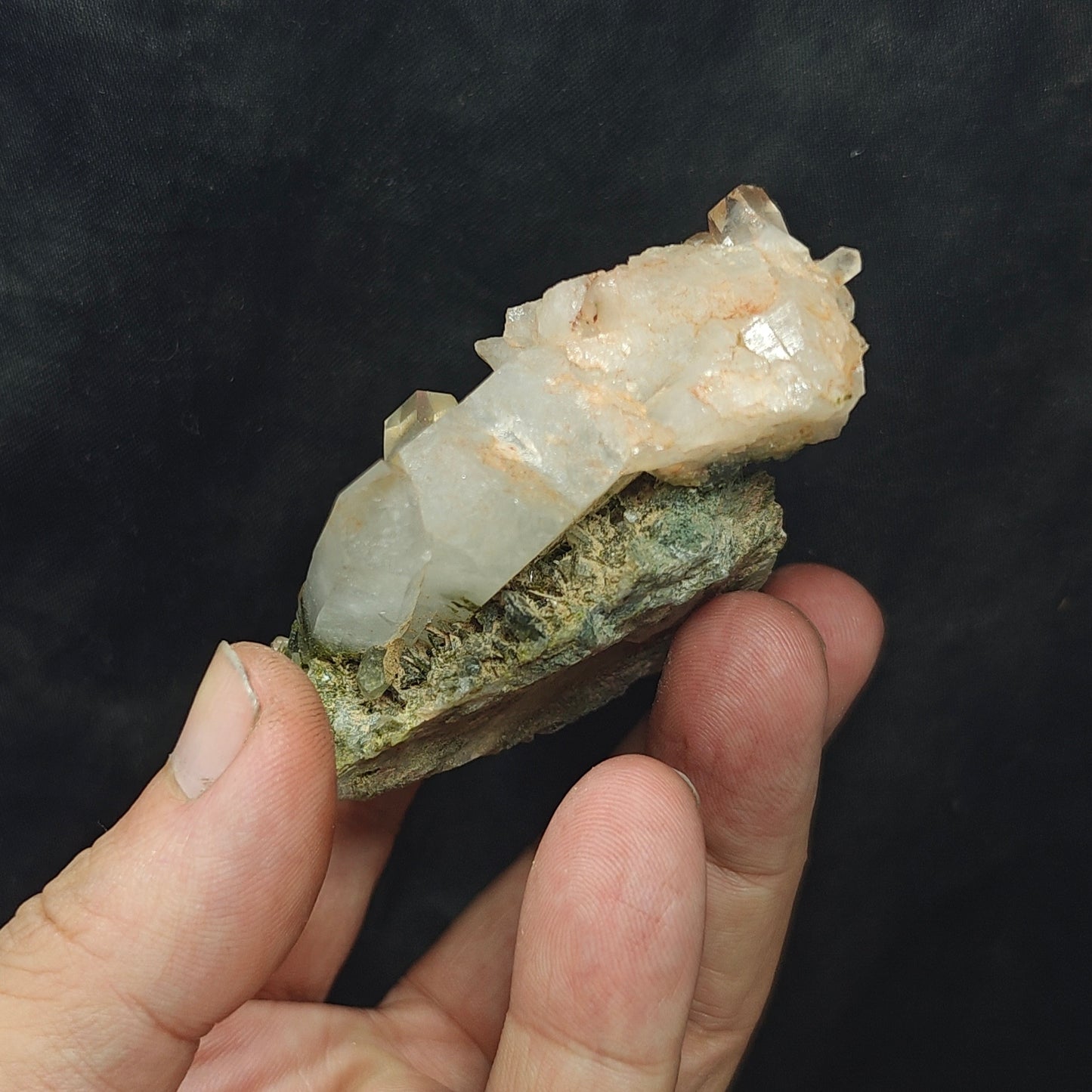 Natural Epidote Quartz cluster 157 grams