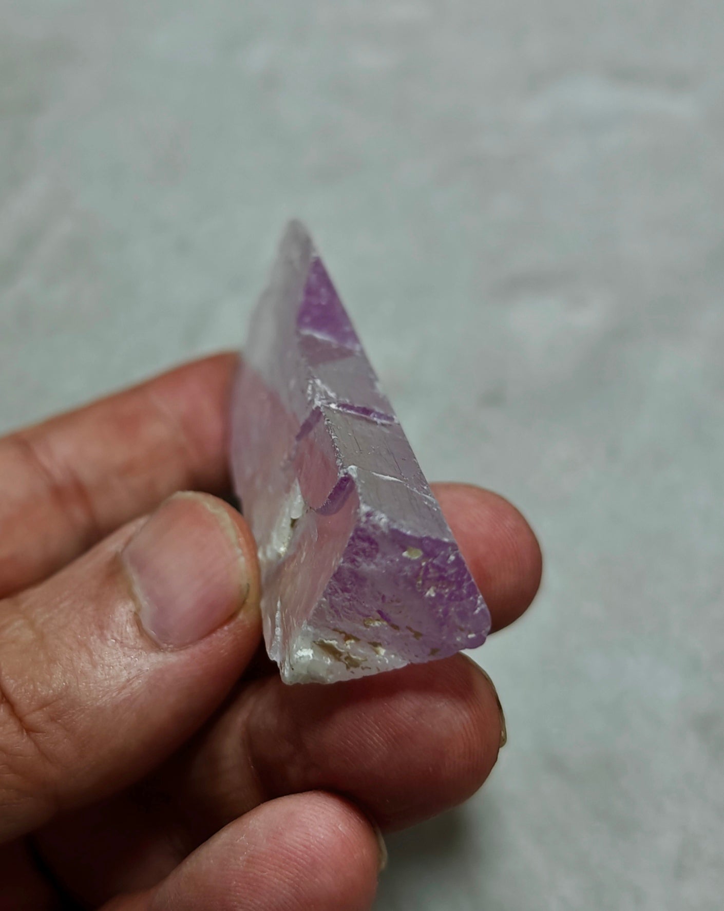 Spodumene variety kunzite crystal 63 grams