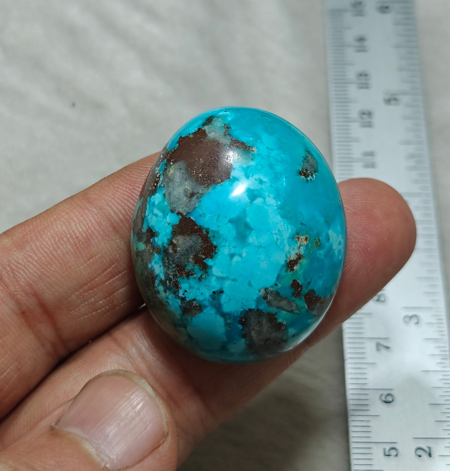 Natural stabilized turquoise cabochon with Pyrite 29.7 grams