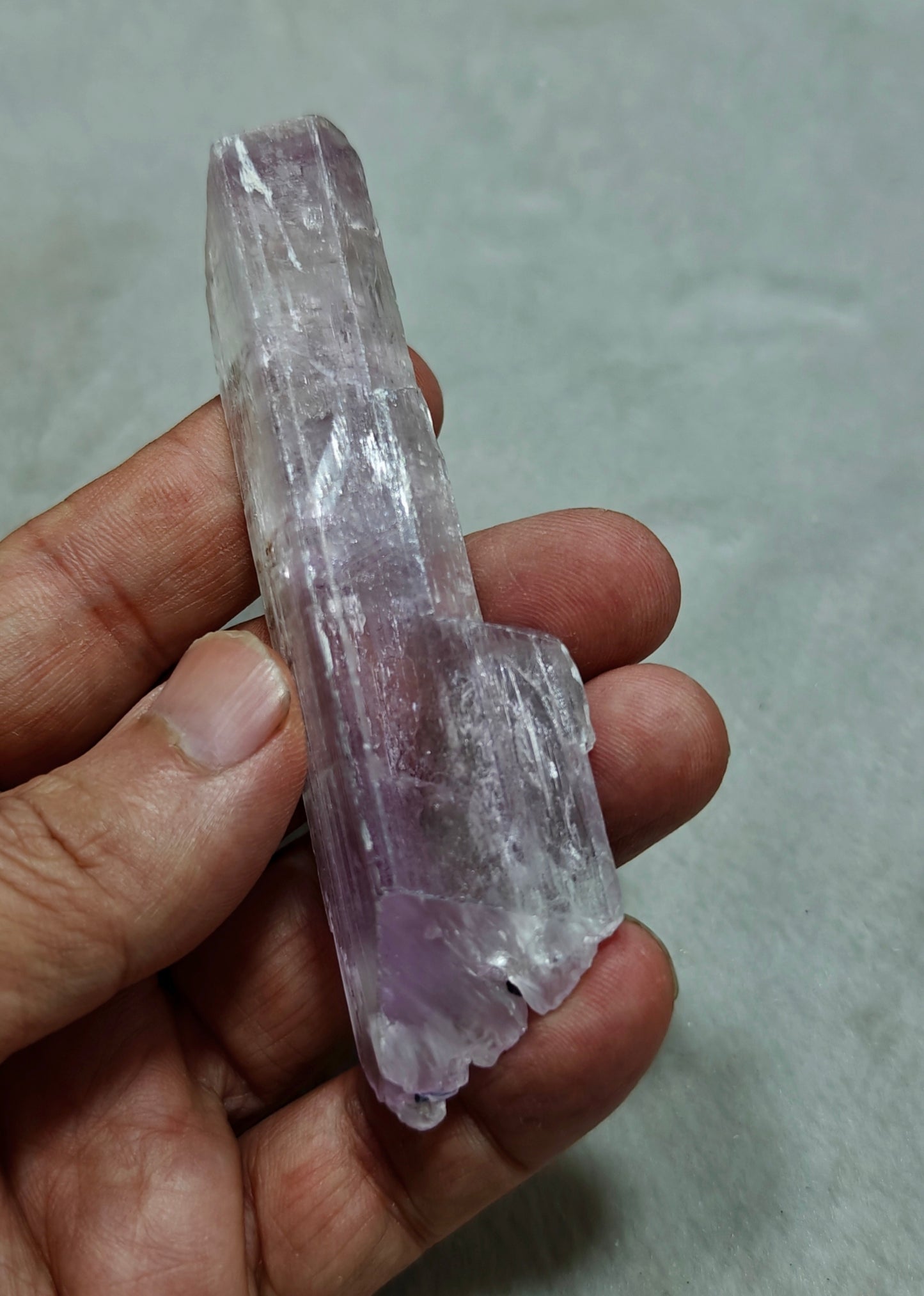Spodumene variety kunzite crystal 63 grams