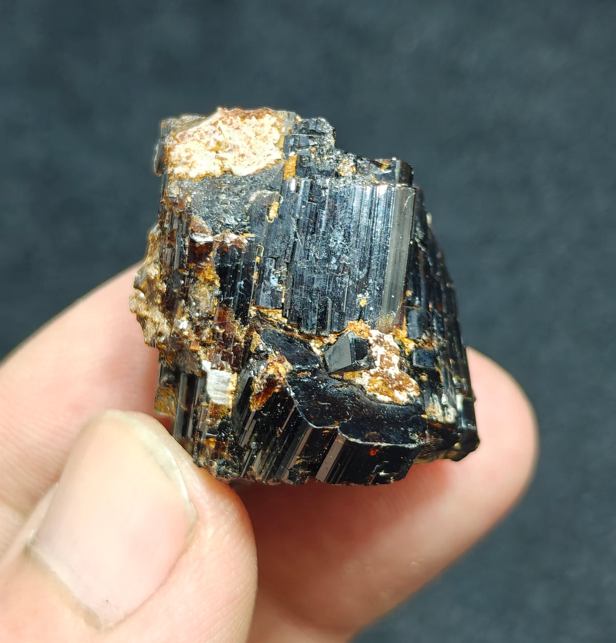 Natural dark brown Vesuvianite crystal on matrix 25 grams