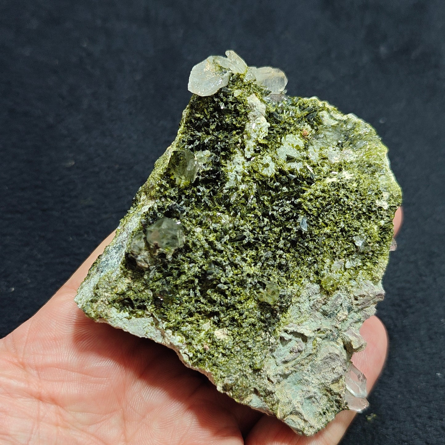 Natural double sided quartz and Epidote specimen 194 grams