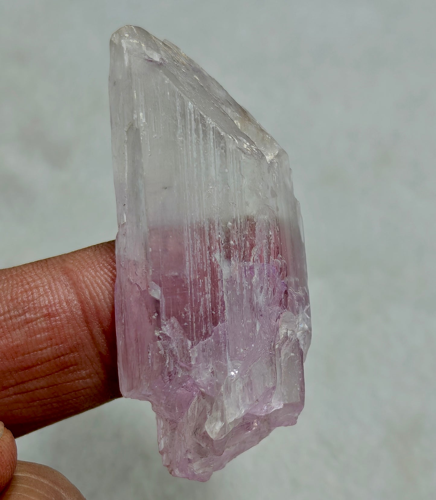 Rocks Gems Minerals Crystals Stones: Terminated bicolor crystal of specimen spodumene kunzite 36 grams