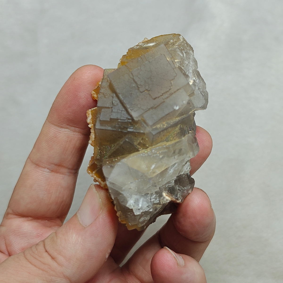 Natural iridescent Fluorite and Calcite 236 grams