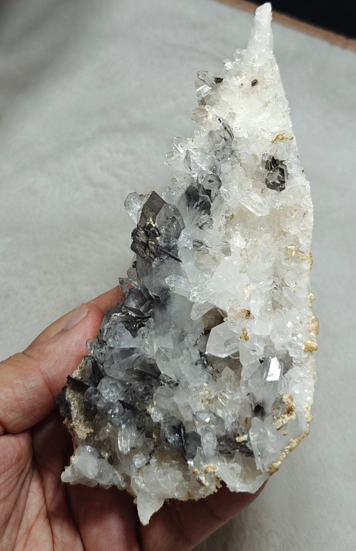 Brookite included Quartz Crystals plate 253 grams