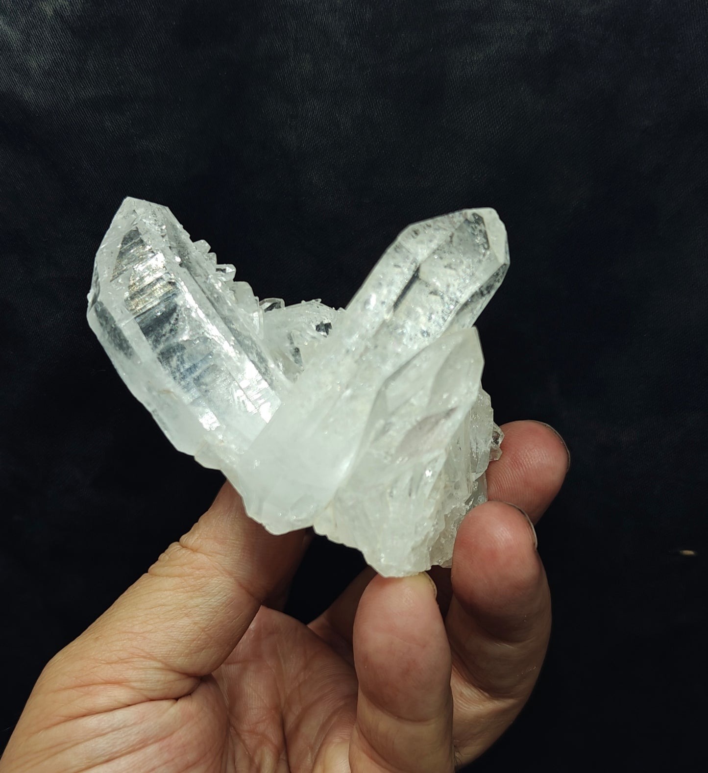 An amazing specimen of clear terminated quartz Crystals 193 grams