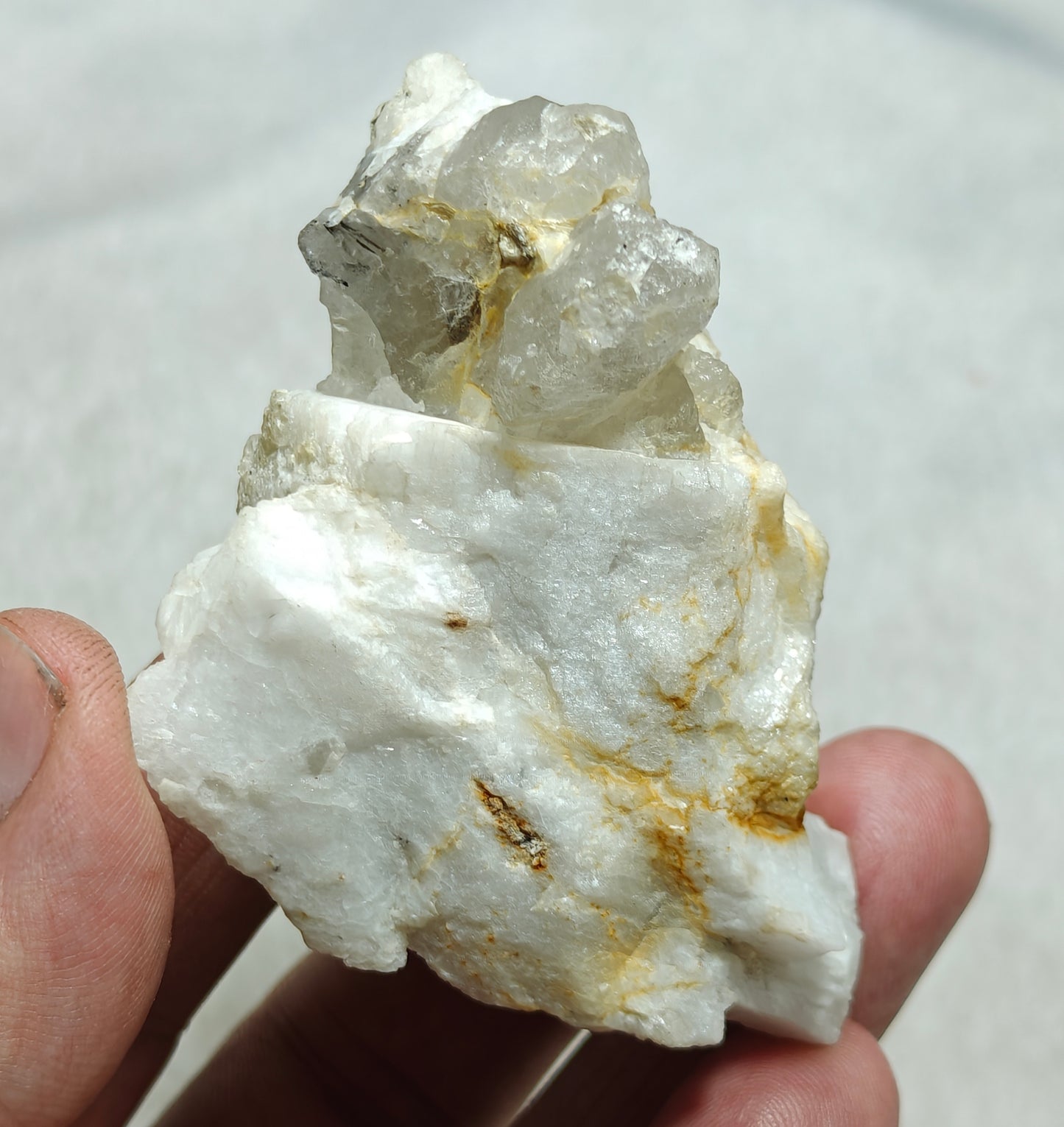 Beryl Variety Goshenite on matrix with schorl and quartz 123 grams