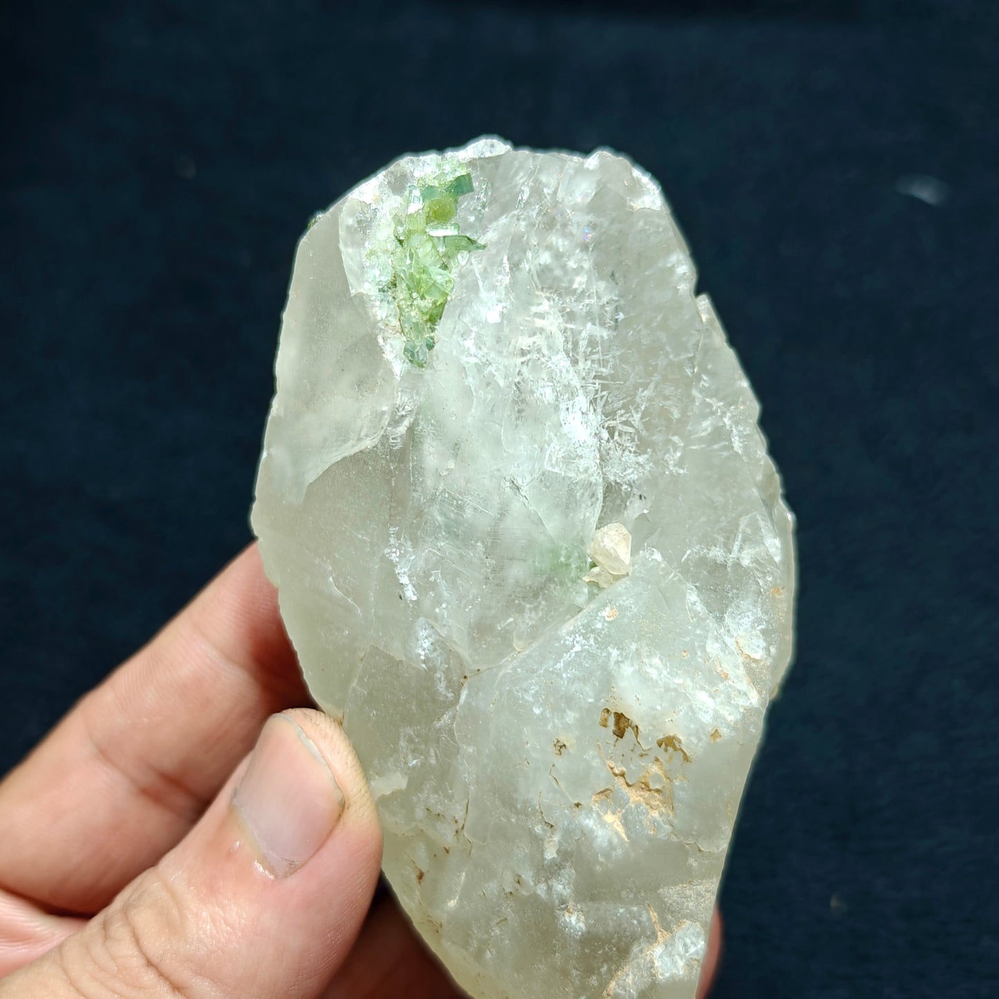 Natural quartz with green Tourmalines 265 grams