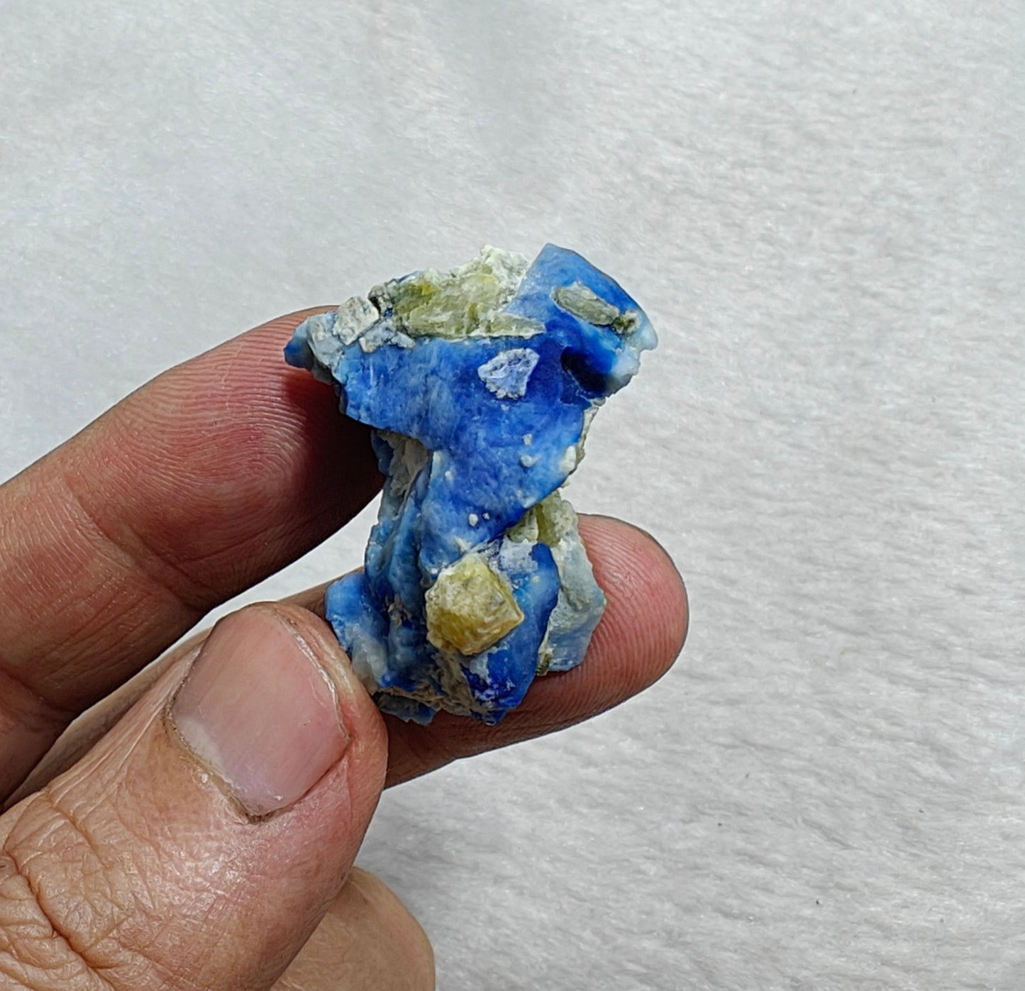 Afghanite Fluorescent specimen with calcite  19 grams