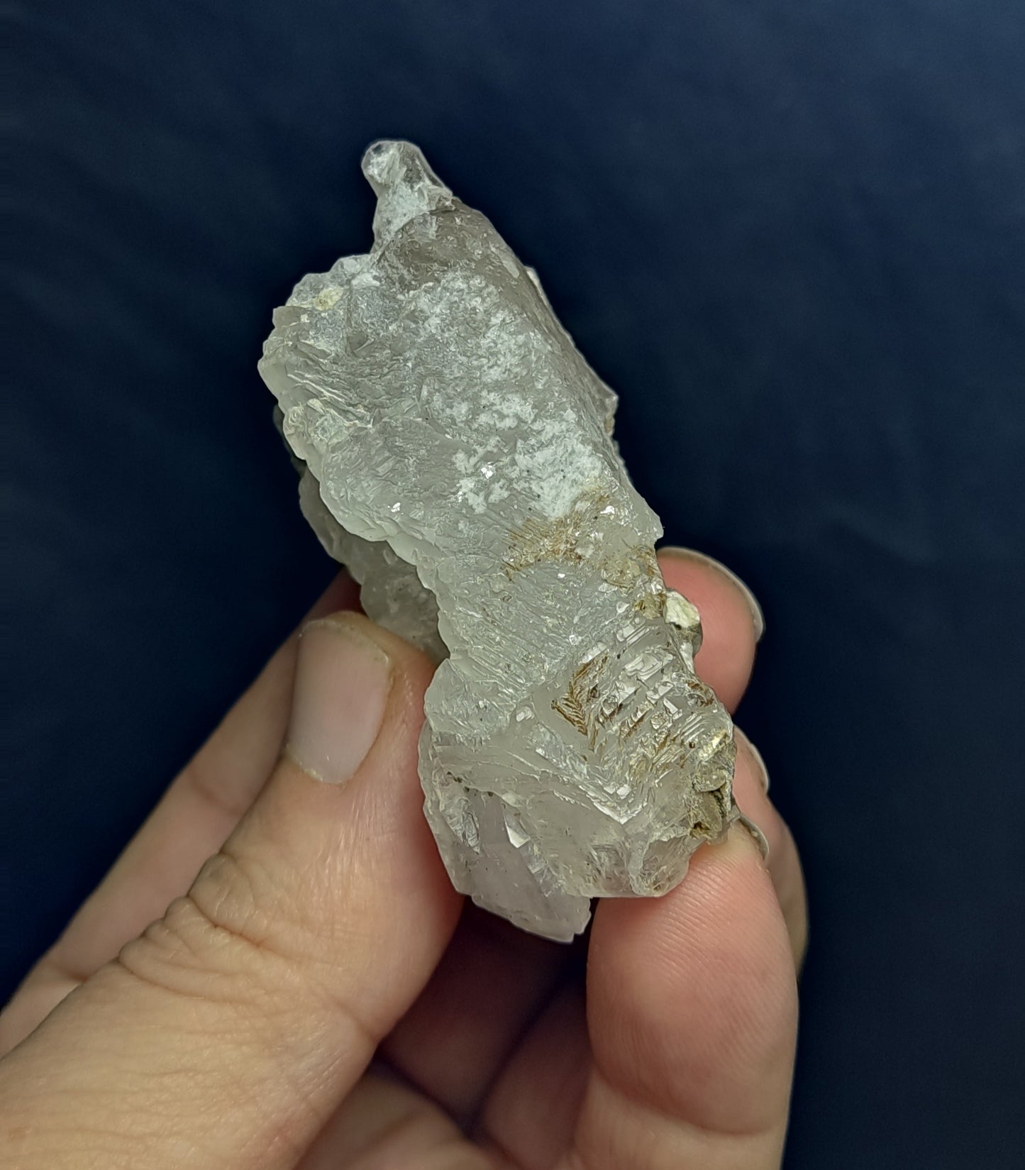 Natural Fully Etched Smoky Quartz with Some Albite 89 grams