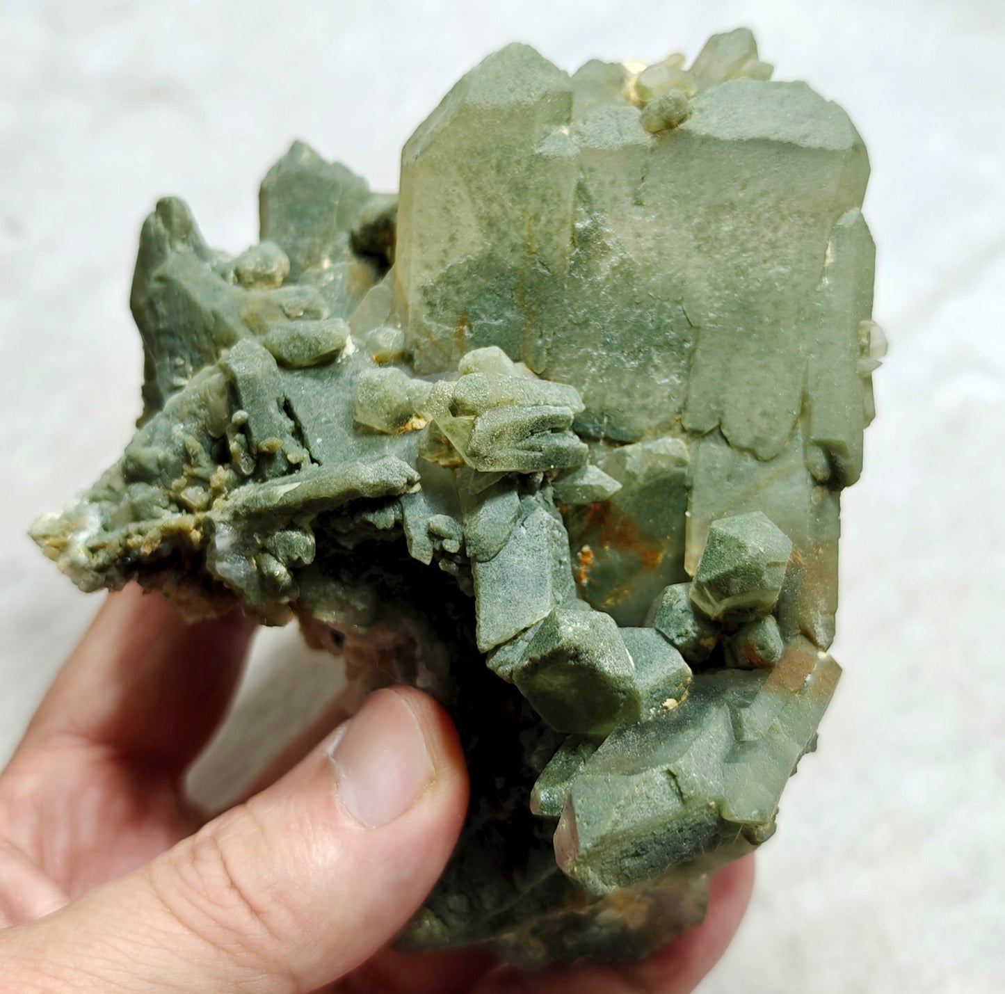 Chlorite Quartz crystals cluster 590 grams