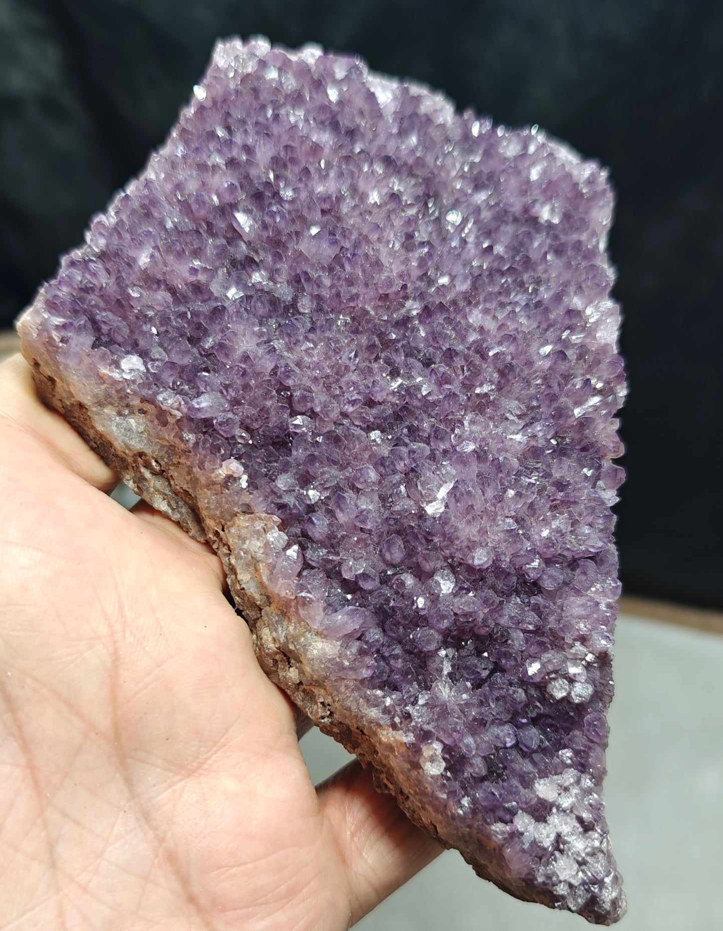 Natural Drusy Amethyst crystals Cluster plate 383 grams