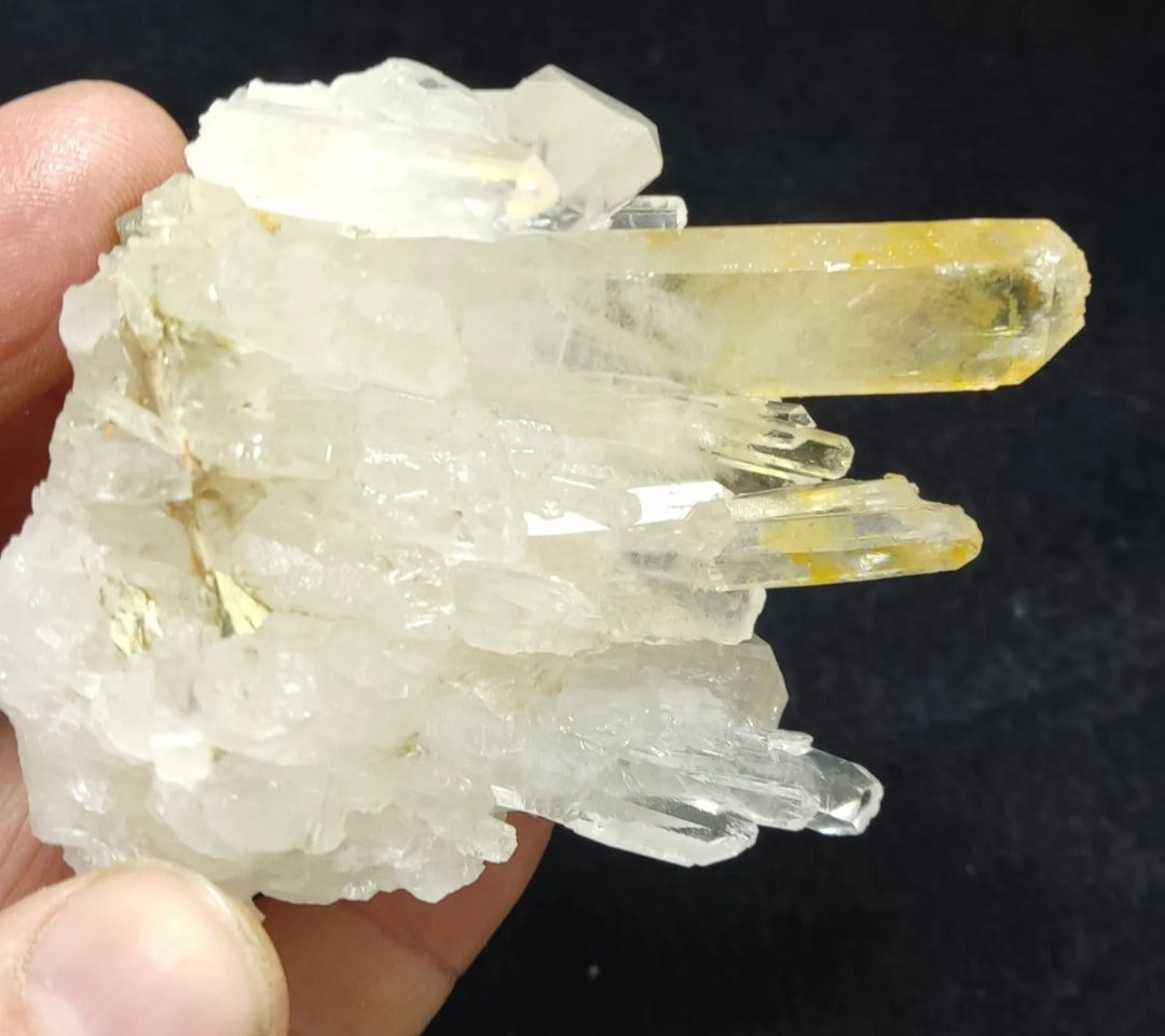 An Aesthetic Natural beautifully terminated yellow tips Quartz cluster 168 grams