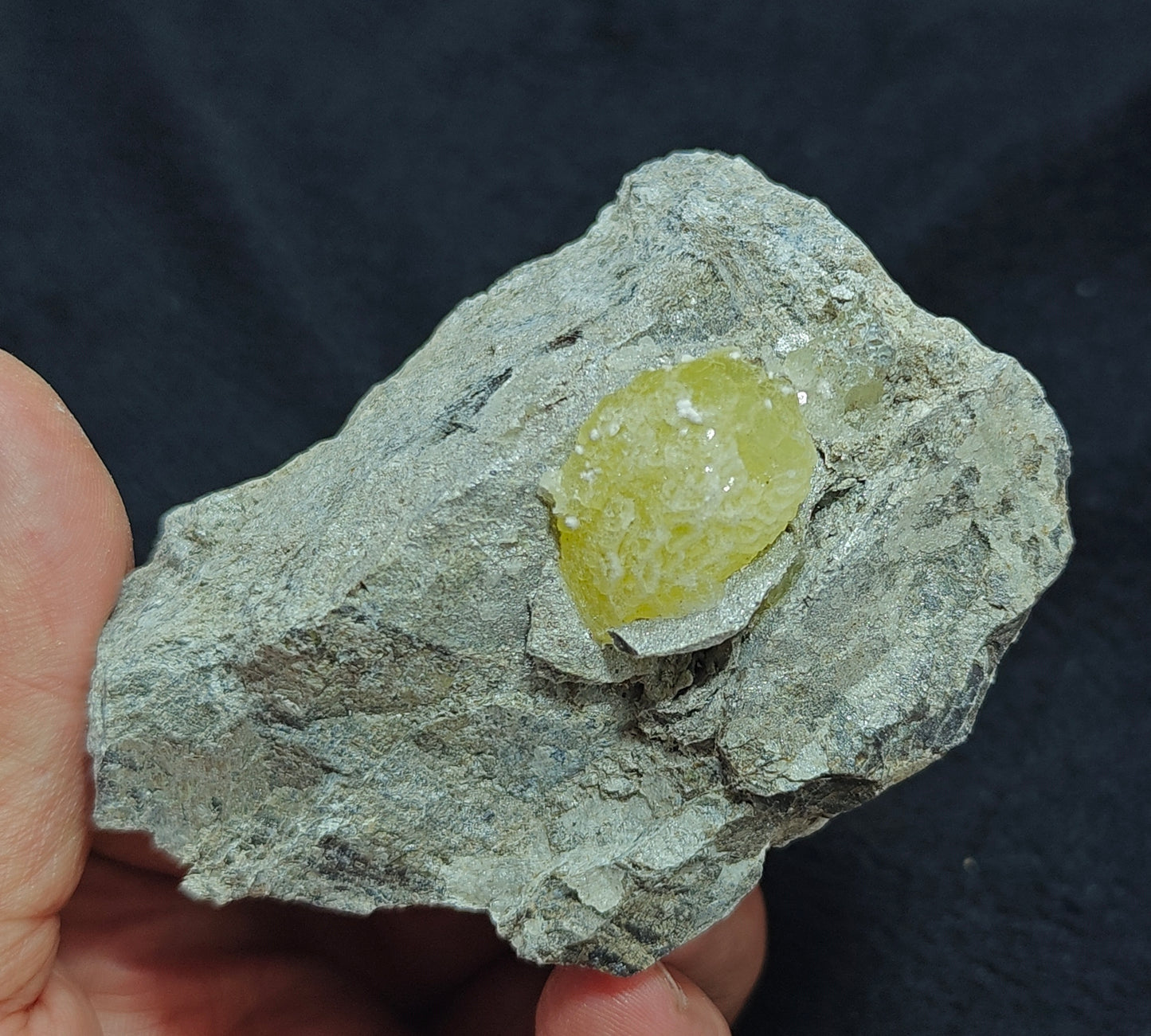 Natural yellow Brucite on matrix 194 grams