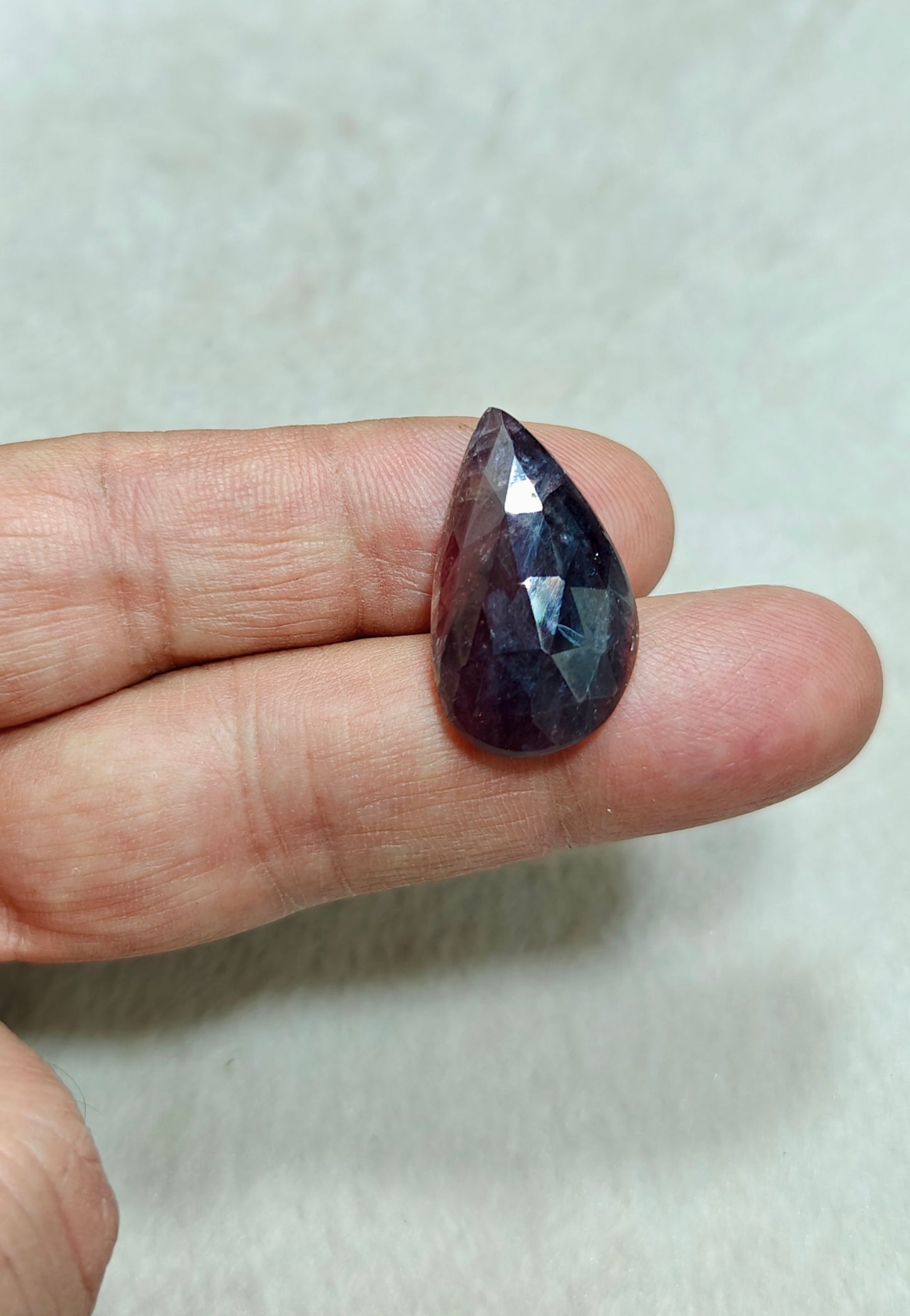 Single beautiful rose cut sapphire tear drop shape 27 carats