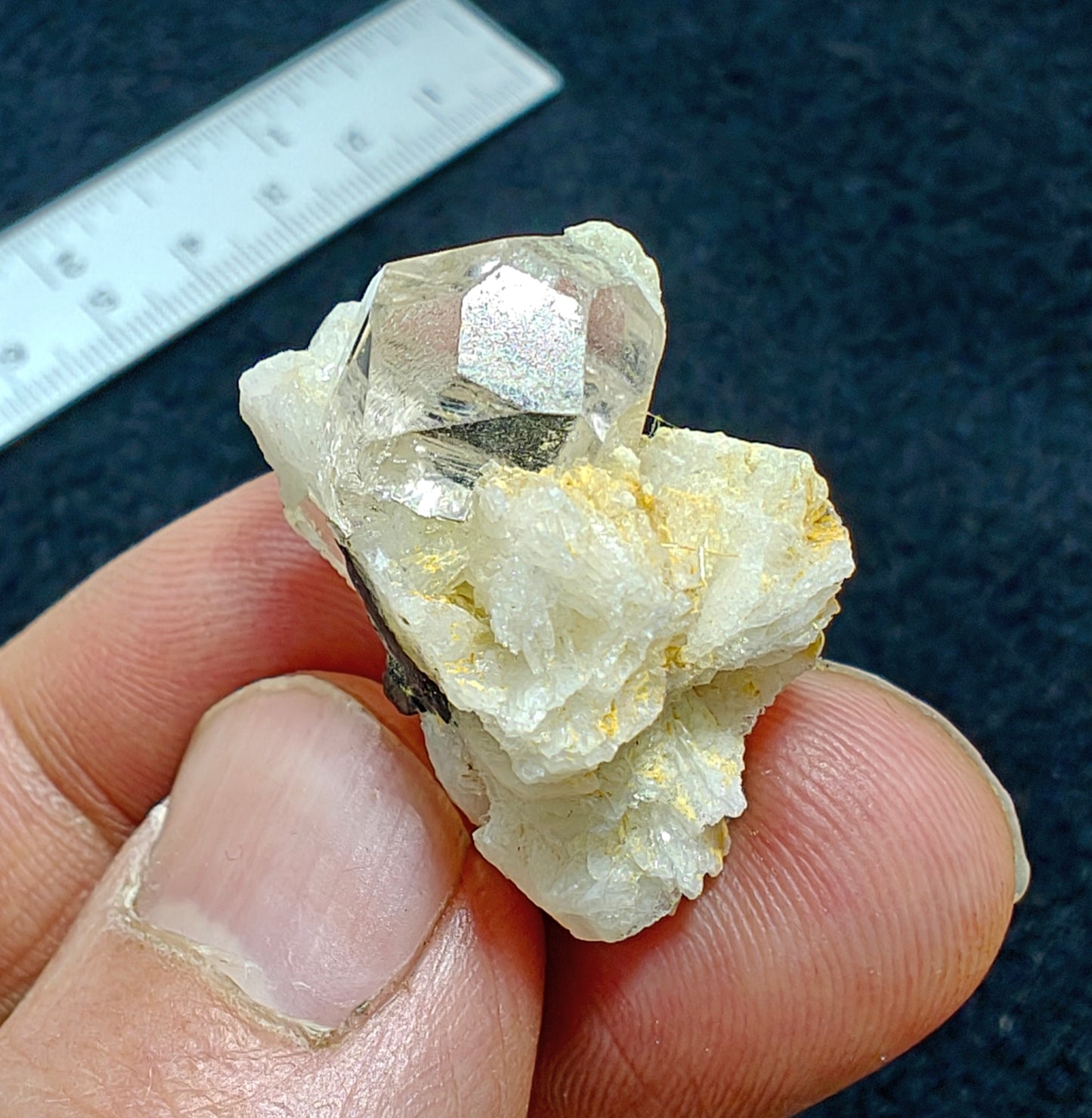 Small Natural terminated topaz crystal on matrix 10 grams