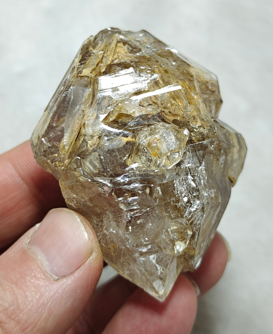 Fenster window Quartz Crystal with clay inclusions 103 grams