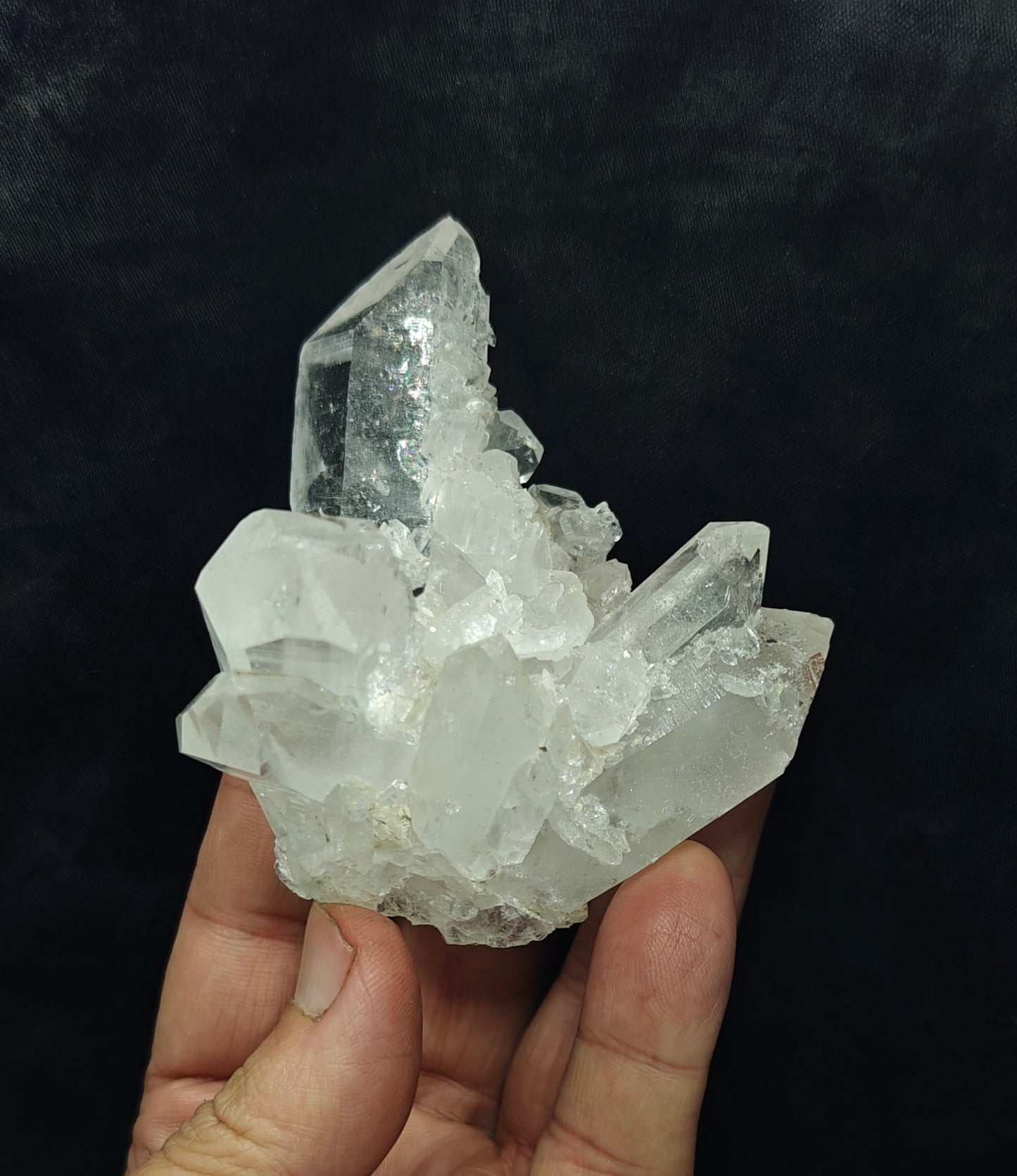 An amazing specimen of clear terminated quartz Crystals 193 grams