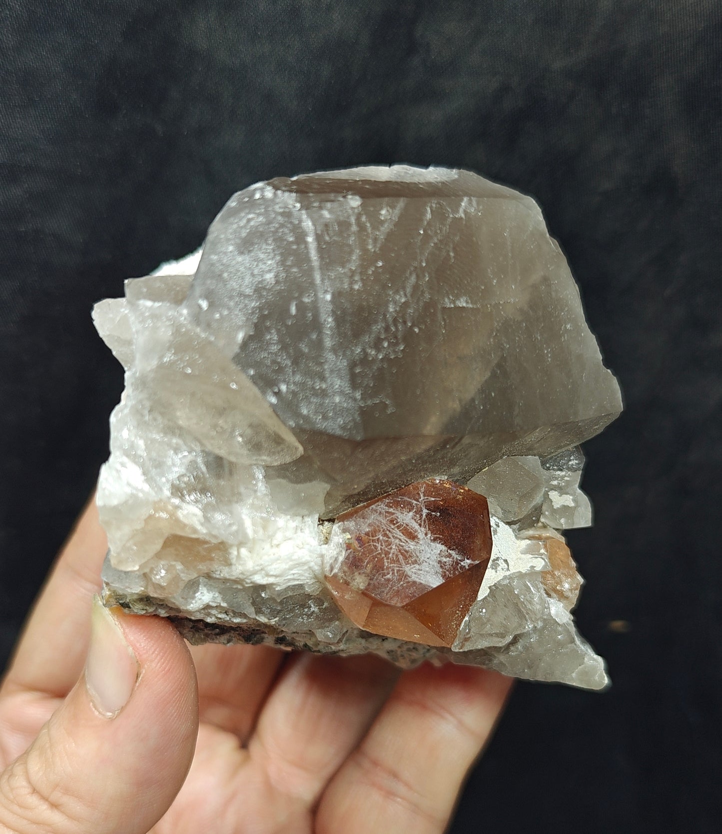 Peach color Topaz crystal on matrix 400 grams