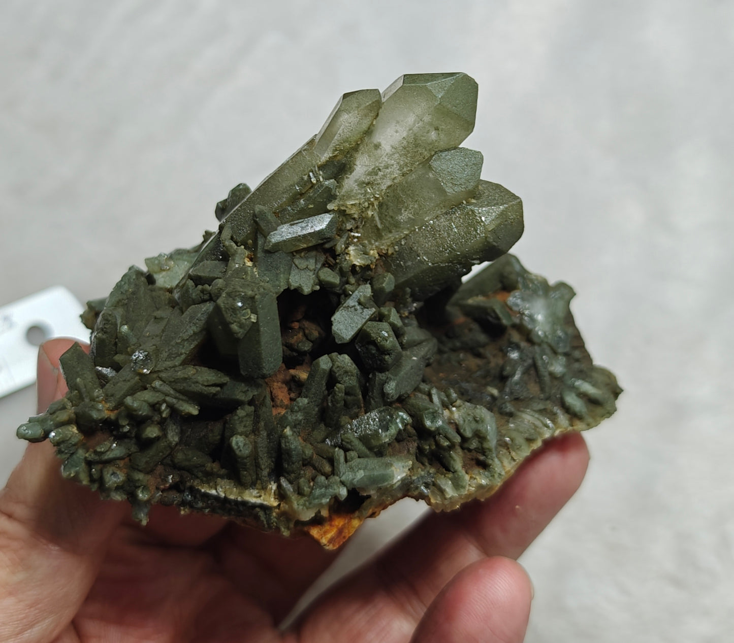 Natural chlorite quartz cluster 200 grams