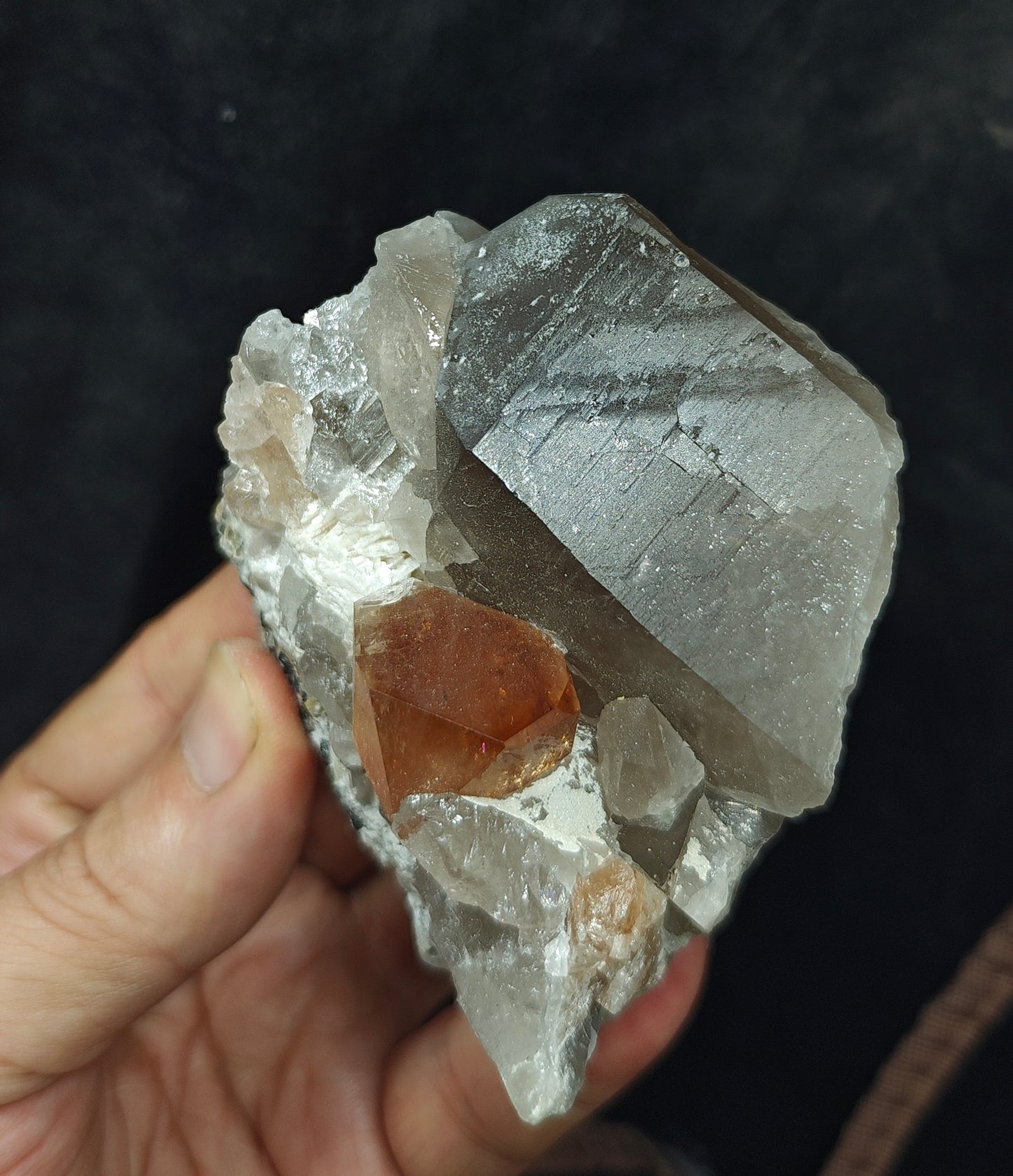 Peach color Topaz crystal on matrix 400 grams