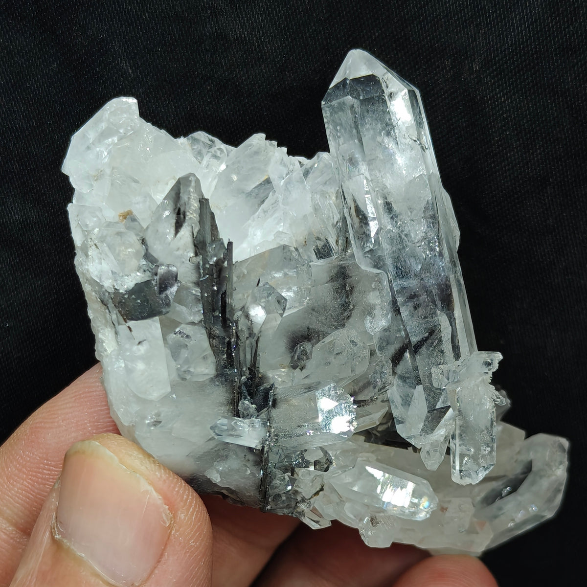 Natural brookite quartz cluster 62 grams