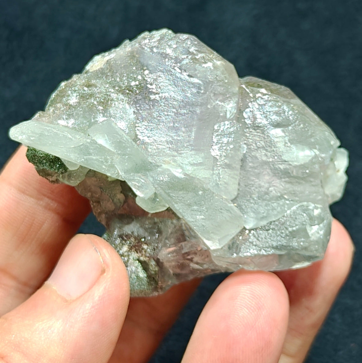 Light Purple Apatite with Green Inclusions of Byss-olite 115 grams