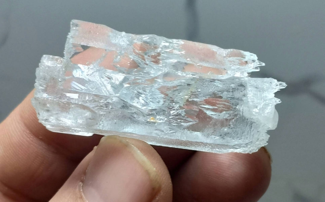 Etched Aquamarine Crystal 45mm in length weight 24 grams