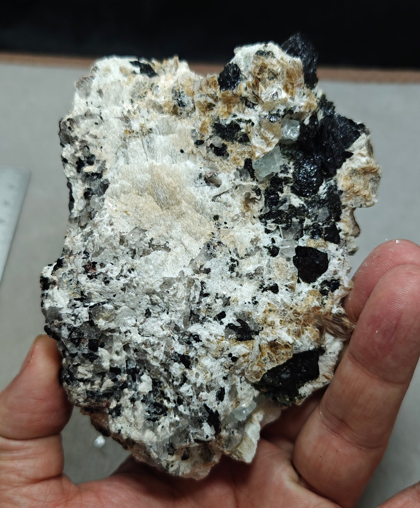 peach color Topaz crystals on matrix 686 grams