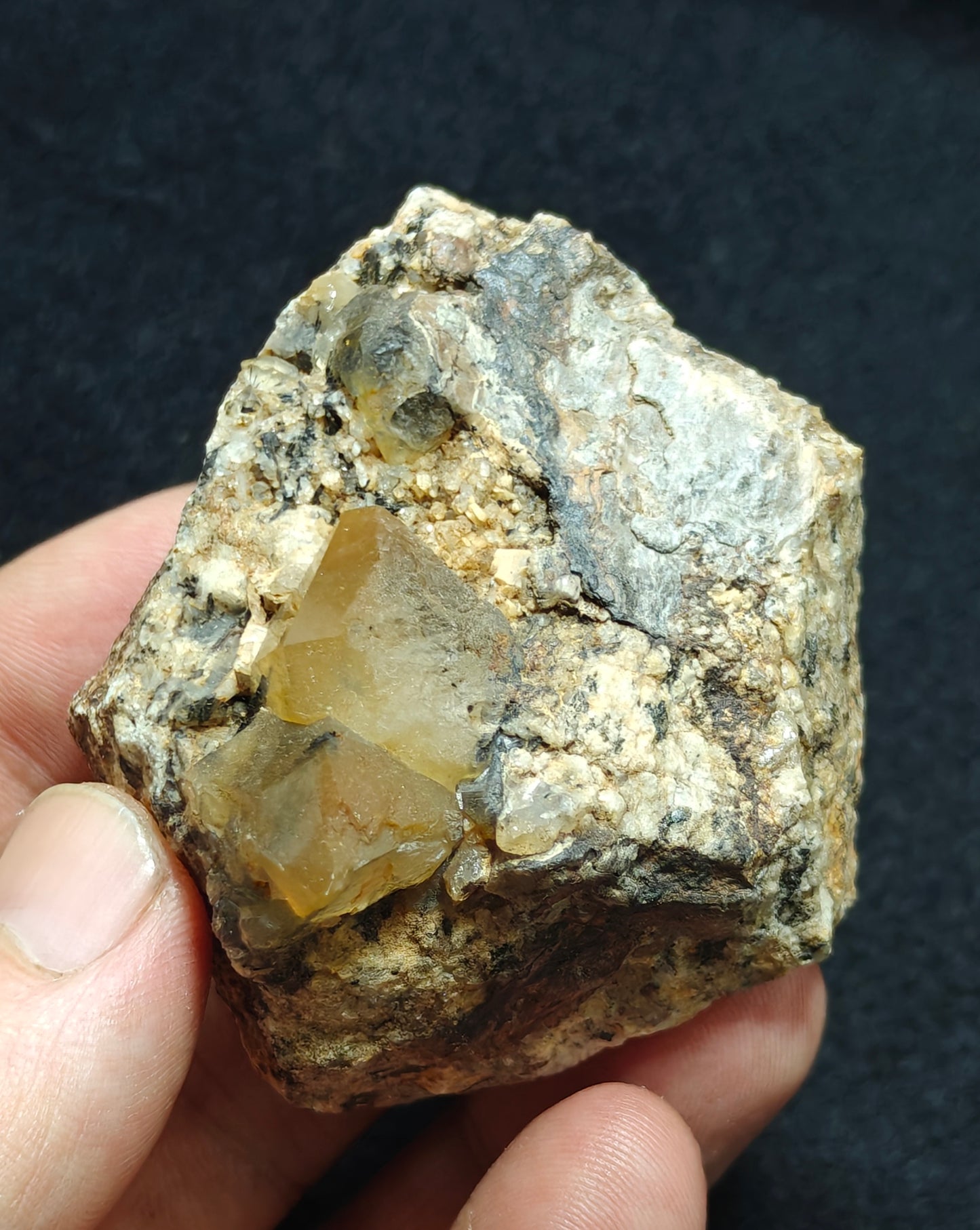 Astrophyllite Quartz Crystals cluster with aegirine  144 grams