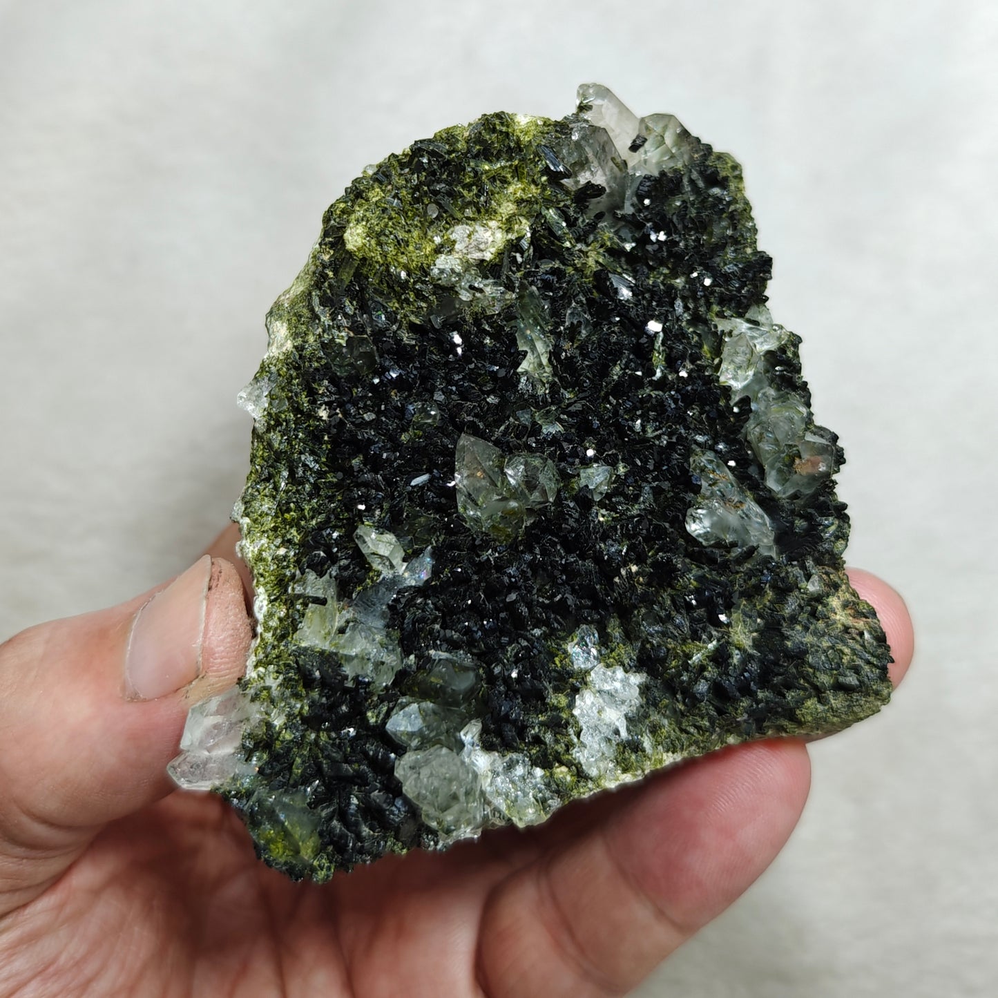 Natural double sided quartz and Epidote specimen 194 grams