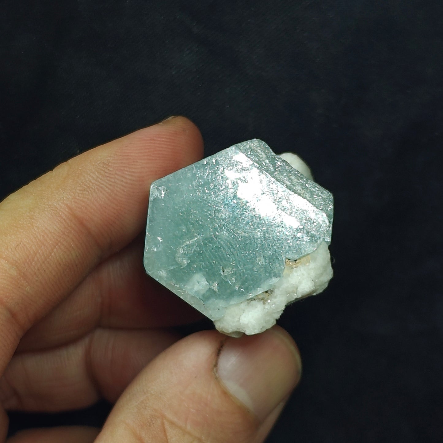 Afghanistan Aquamarine Crystal with tiny tantalite 49 grams