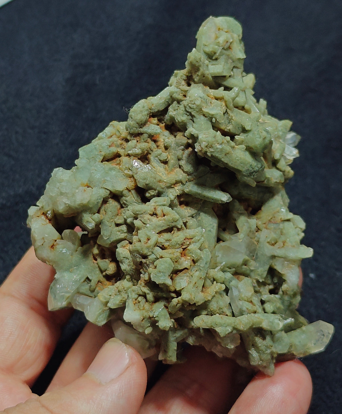 Terminated Chlorite Quartz crystals cluster 194 grams
