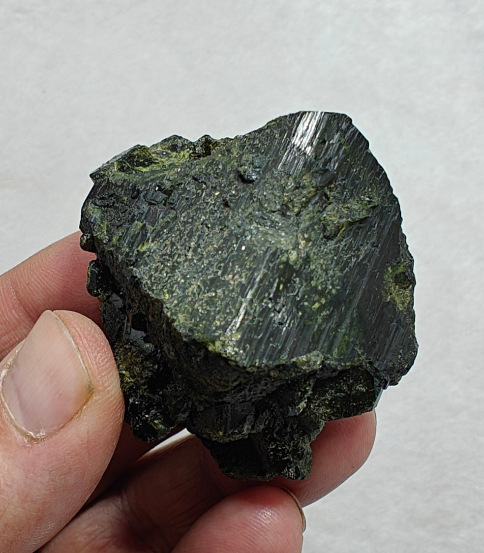 Natural dark green color epidote crystal 124 grams