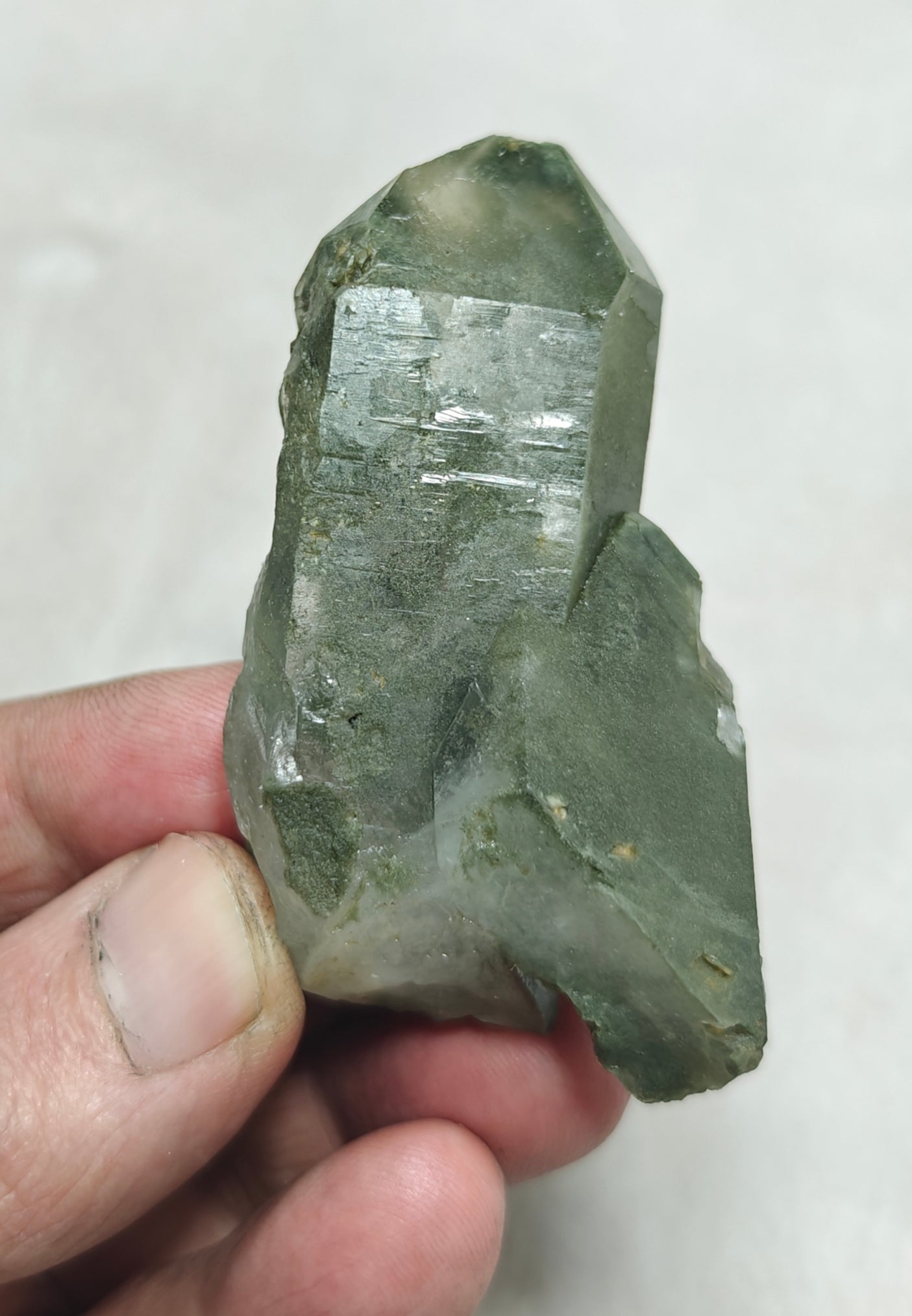 Chlorite quartz twin crystals 65 grams