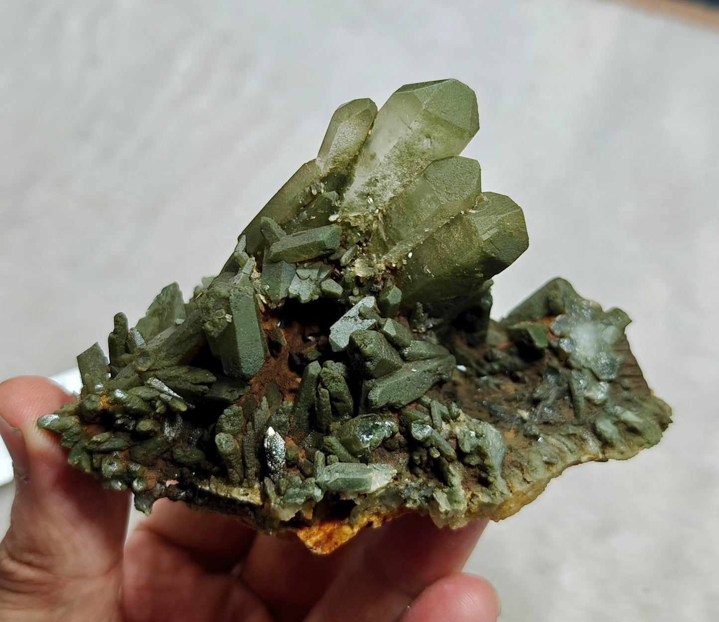 Natural chlorite quartz cluster 200 grams