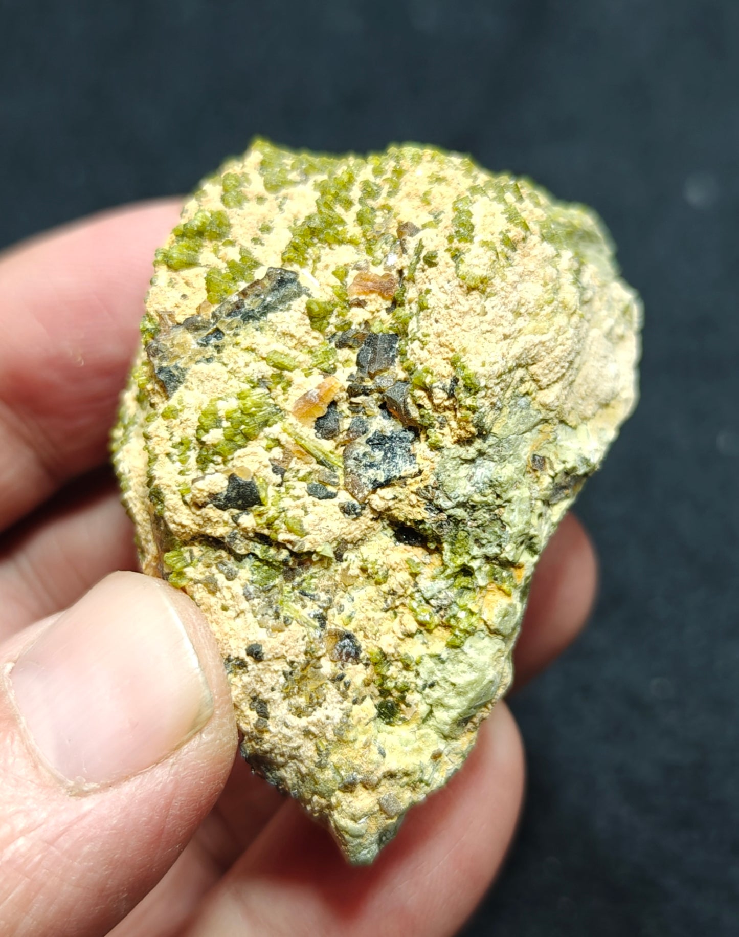 Natural lusterous Epidote cluster 96 grams