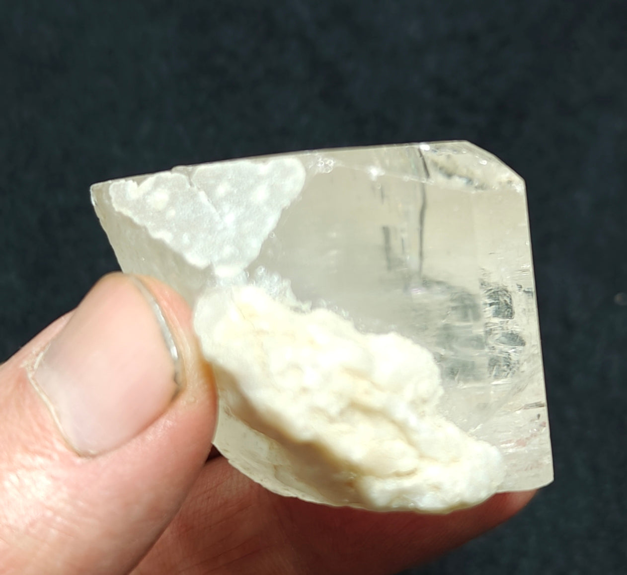 Single beautiful terminated Topaz crystal with Albite attachment 117 grams