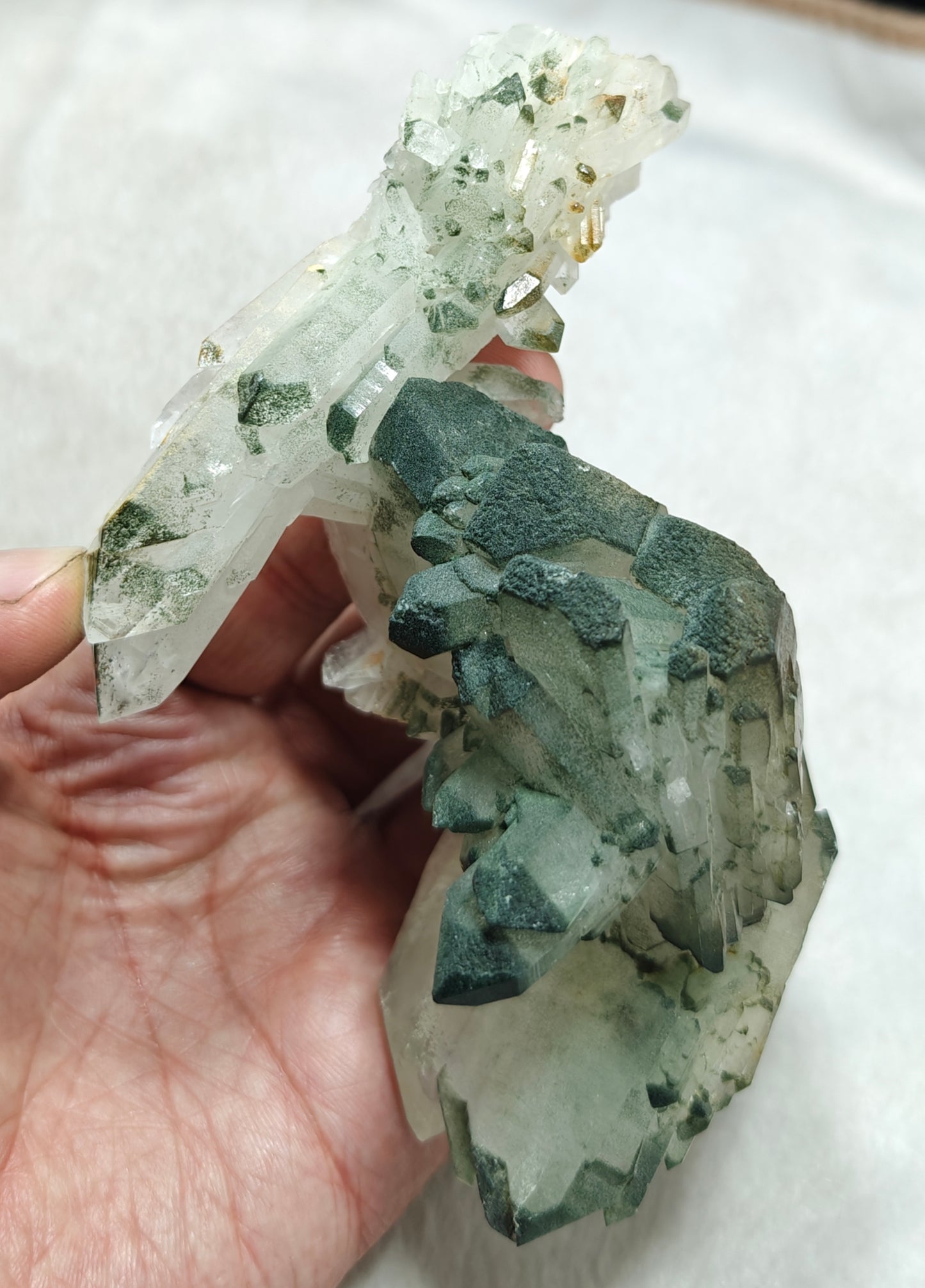 Unique shape Chlorite Quartz specimen 356 grams