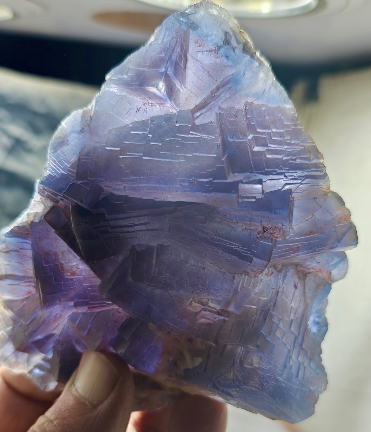 An amazing beautifully terminated  dark Purple Fluorite specimen 672 grams