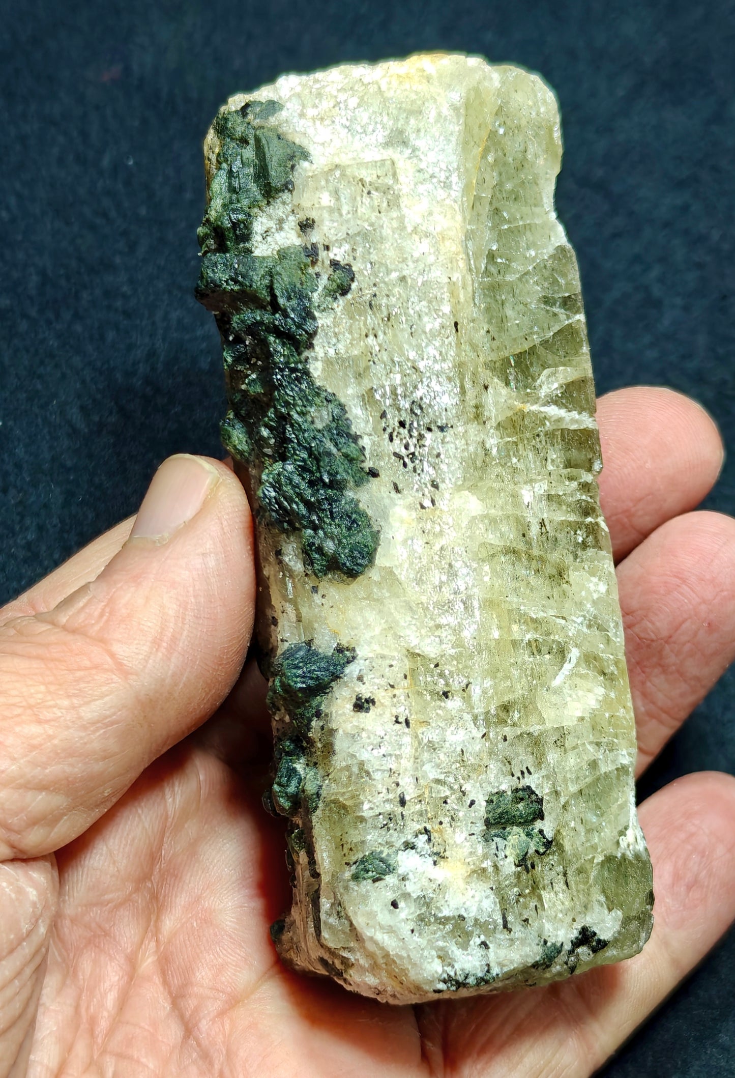 Scapolite crystal with associated epidote 327 grams
