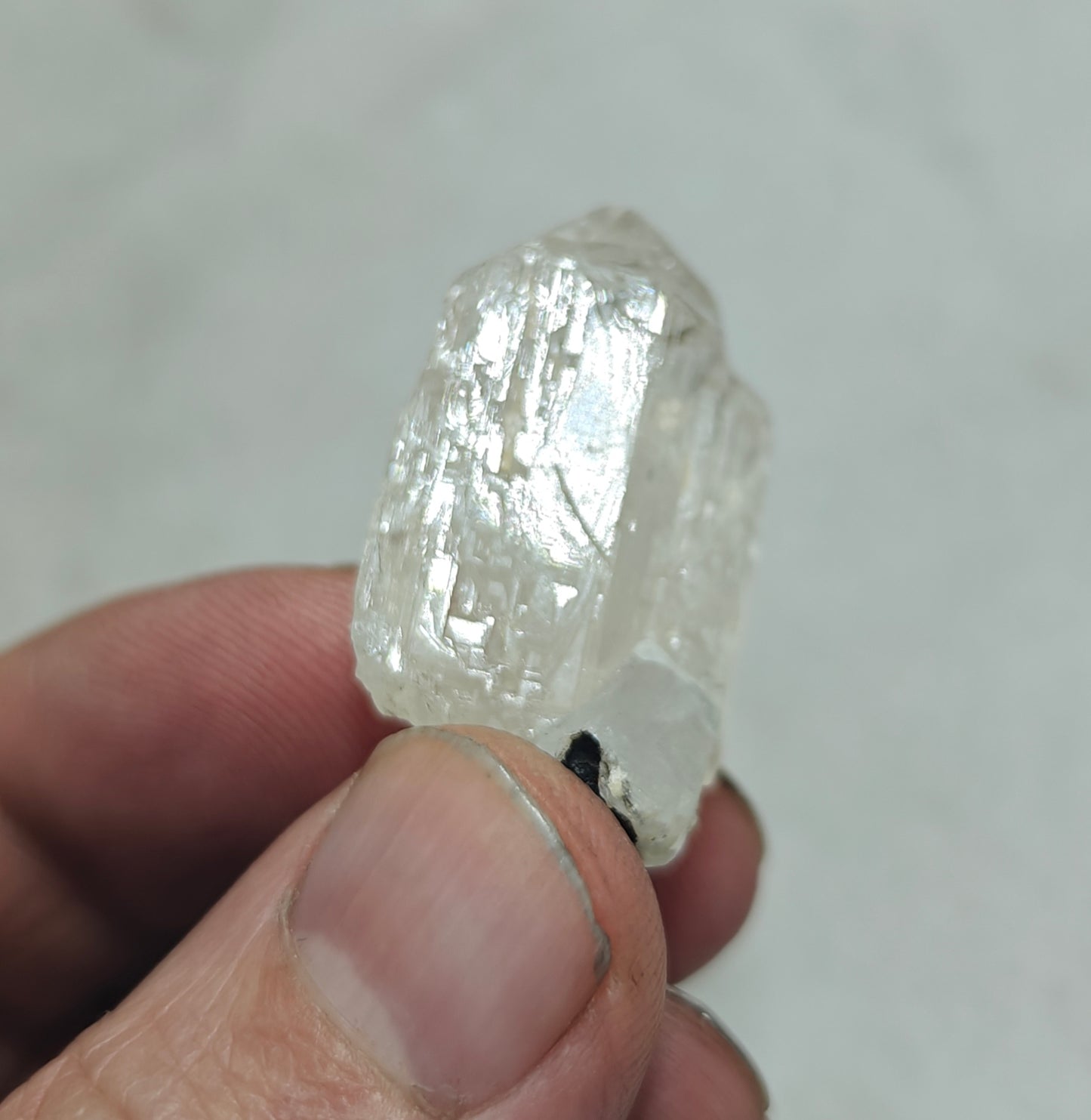 Natural terminated topaz crystal with black tourmaline 17 grams