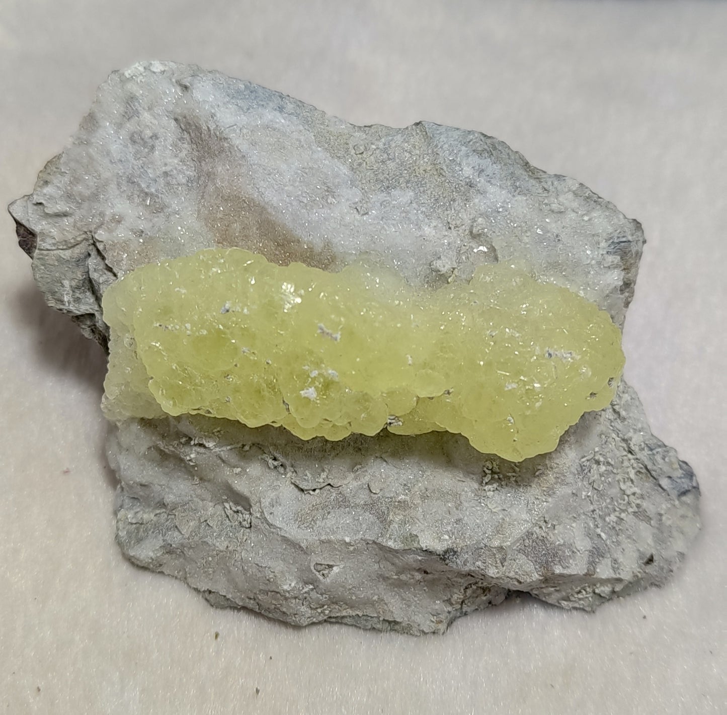 Natural Yellow brucite on Matrix with Chromite 91 grams