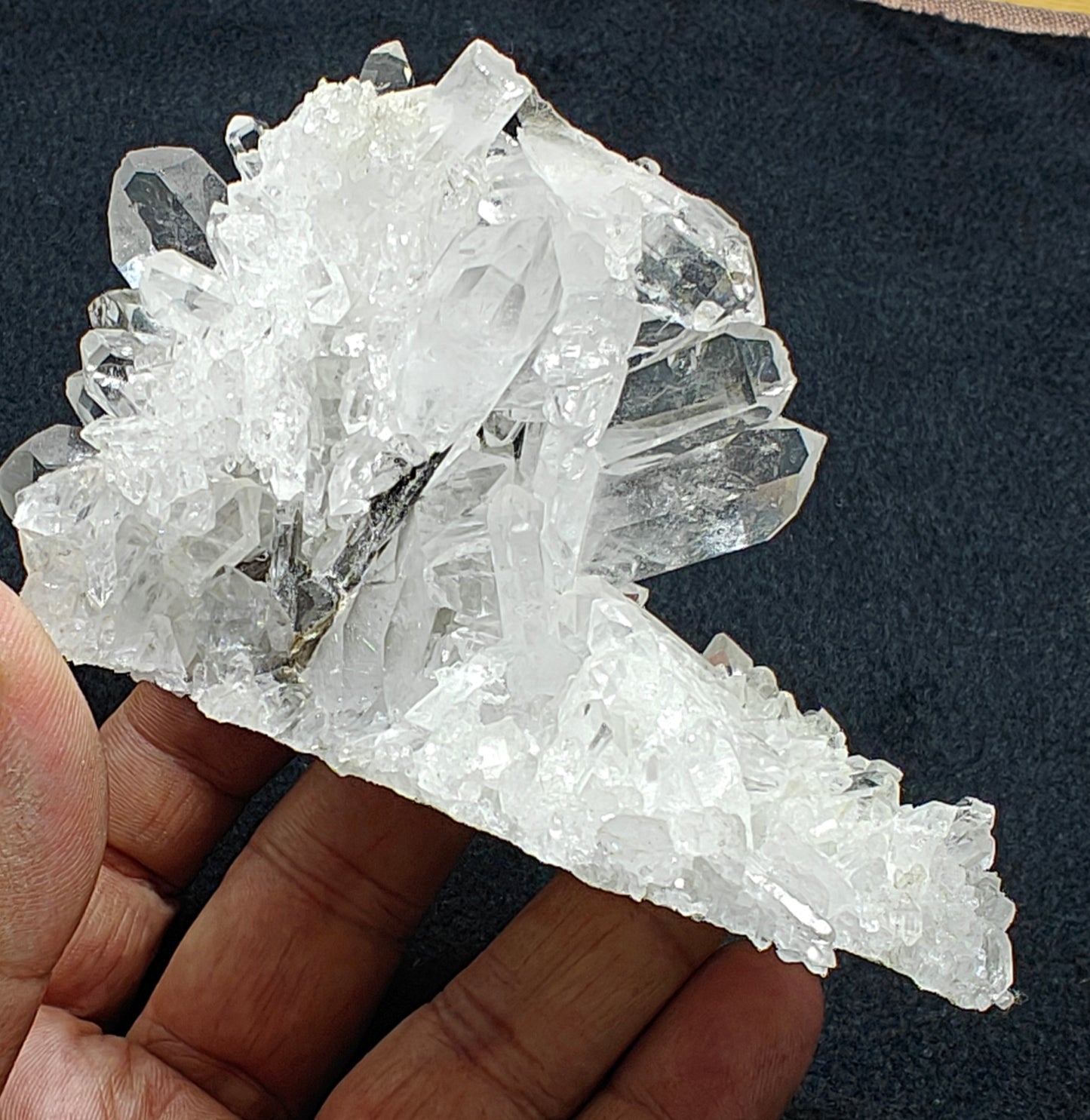 Single beautiful high lusterous Quartz Crystals with brookite on matrix 244 grams